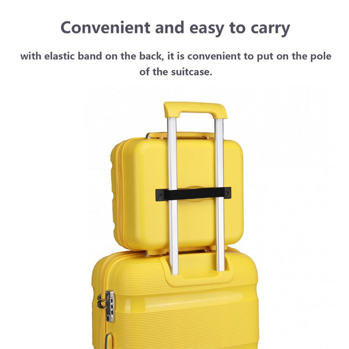 Bright PP Hard Shell Vanity Case – 14-Inch – Yellow