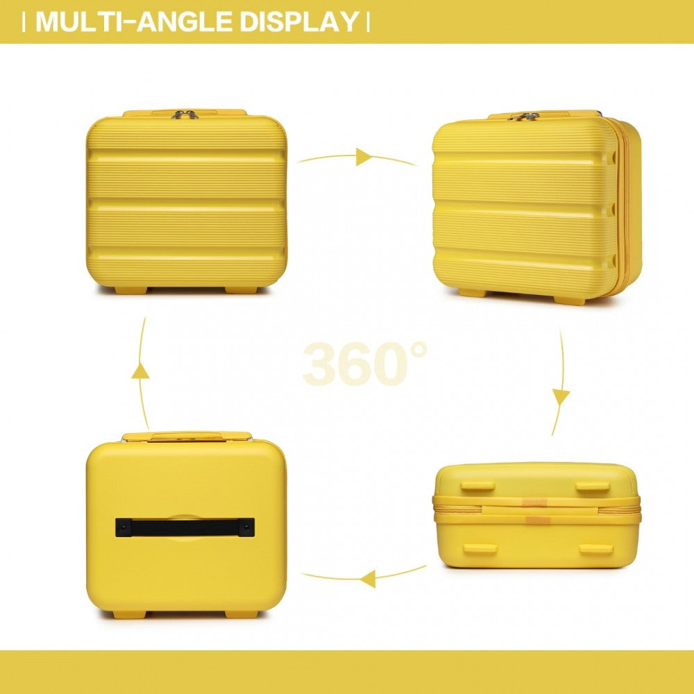 Bright PP Hard Shell Vanity Case – 14-Inch – Yellow