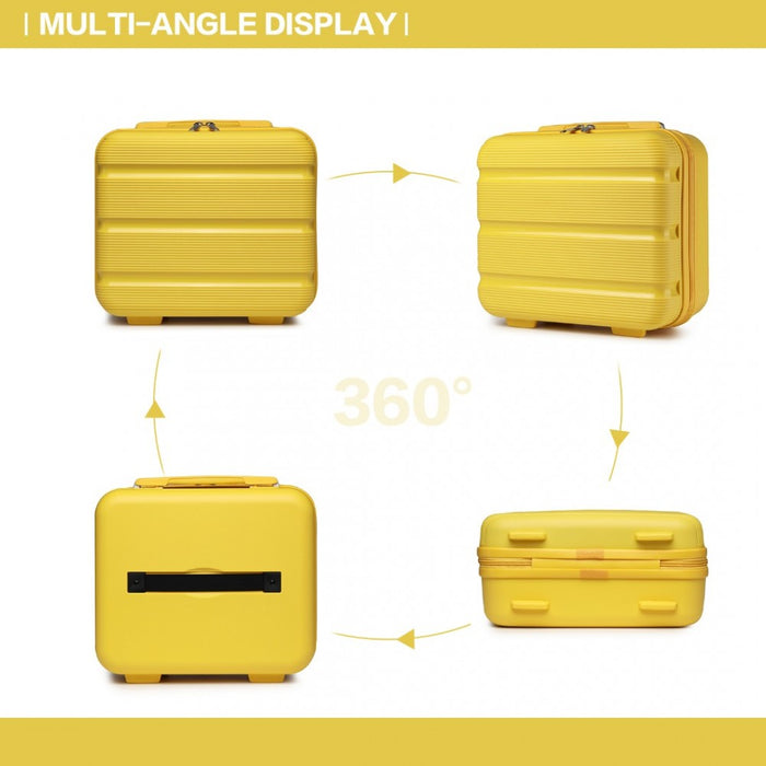 Bright PP Hard Shell Vanity Case – 14-Inch – Yellow
