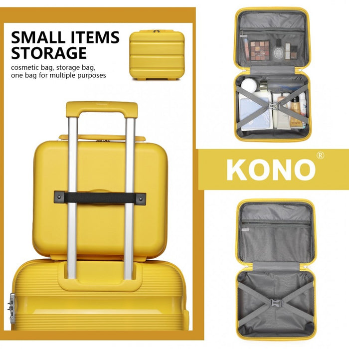 Bright PP Hard Shell Vanity Case – 14-Inch – Yellow