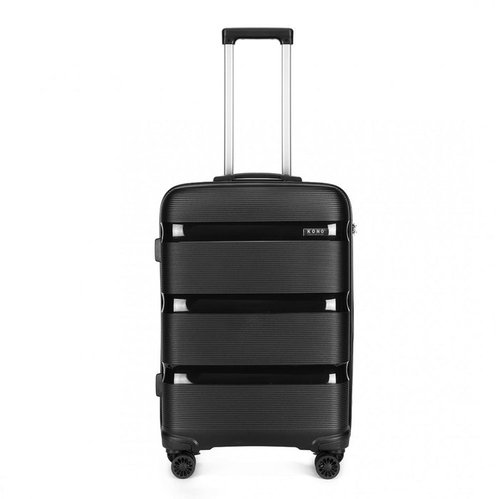 Bright PP Hard Shell Suitcase – 24-Inch – Classic Collection – Black