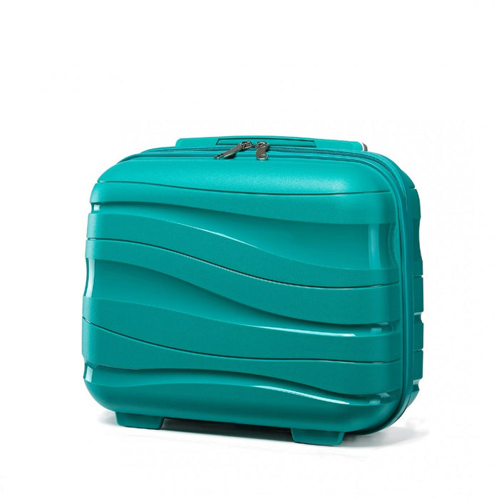 Lightweight Polypropylene Hard Shell Vanity Case – 14-Inch – Teal