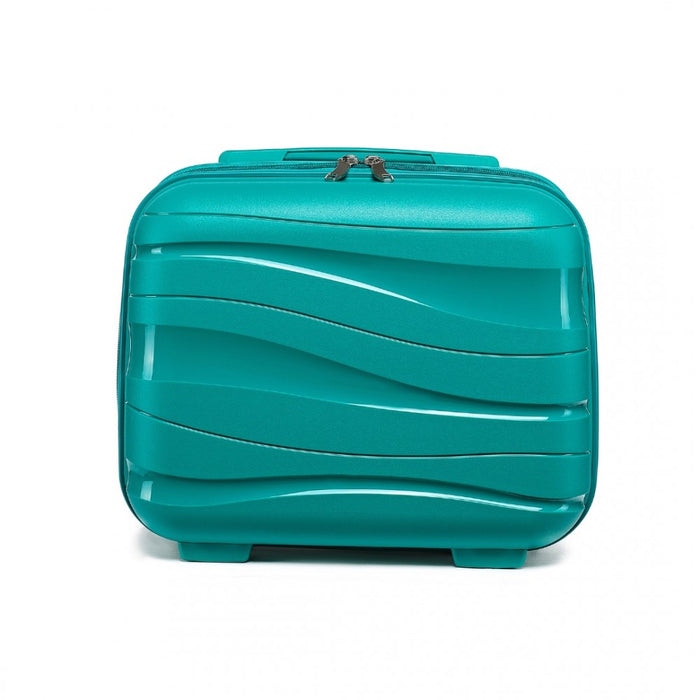 Lightweight Polypropylene Hard Shell Vanity Case – 14-Inch – Teal