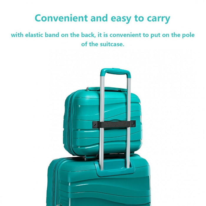 Lightweight Polypropylene Hard Shell Vanity Case – 14-Inch – Teal