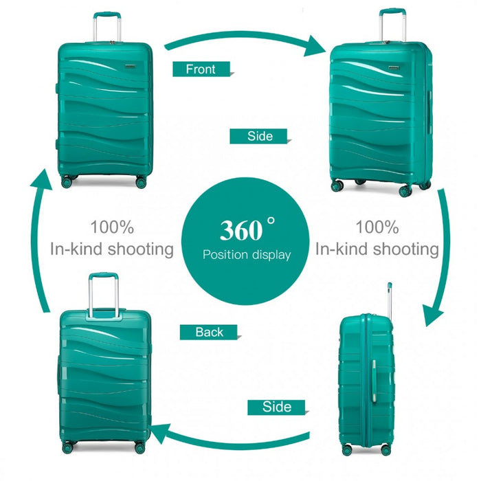 Lightweight Polypropylene Hard Shell Suitcase with TSA Lock – 24-Inch – Teal