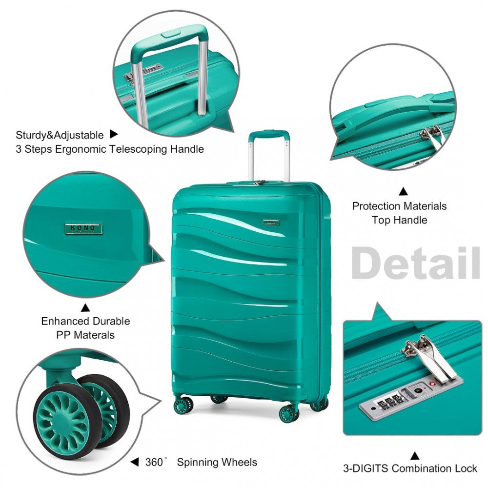 Lightweight Polypropylene Hard Shell Suitcase with TSA Lock – 28-Inch – Teal