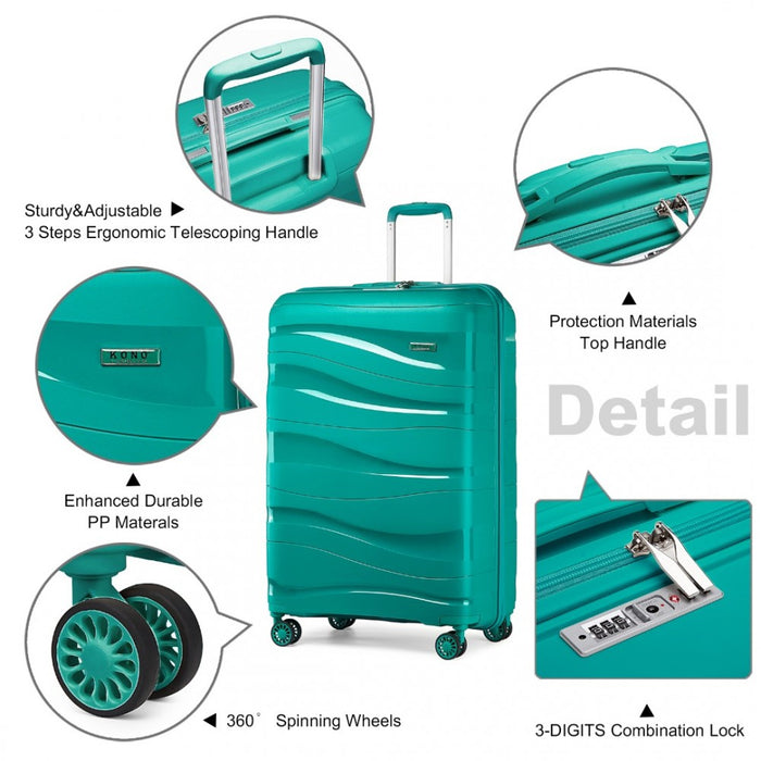 Lightweight Polypropylene Hard Shell Suitcase with TSA Lock – 24-Inch – Teal