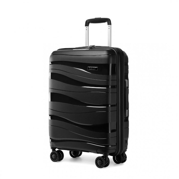 Lightweight Polypropylene Hard Shell Suitcase with TSA Lock – 24-Inch – Black