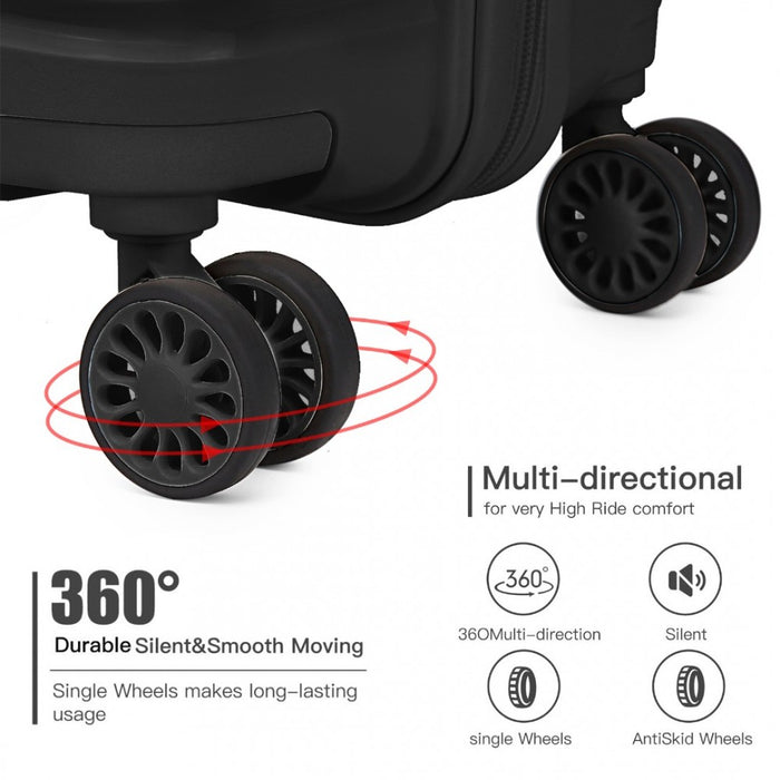 Lightweight Polypropylene Hard Shell Suitcase with TSA Lock – 28-Inch – Black