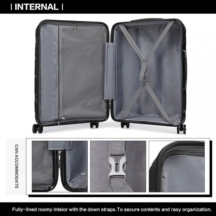 Lightweight Polypropylene Hard Shell Suitcase with TSA Lock – 28-Inch – Black