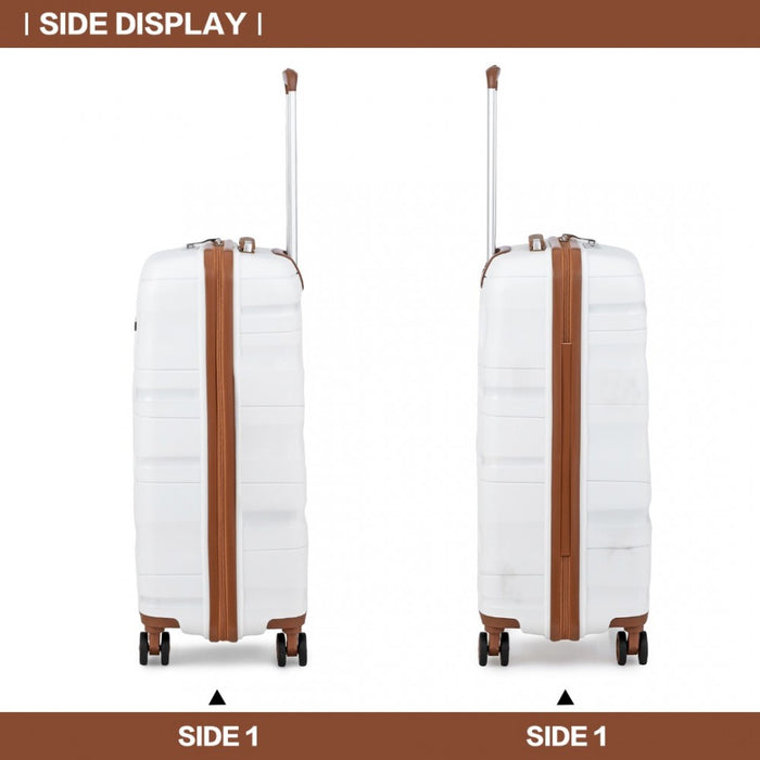 Lightweight Polypropylene Hard Shell Suitcase with TSA Lock – 20-Inch – Cream