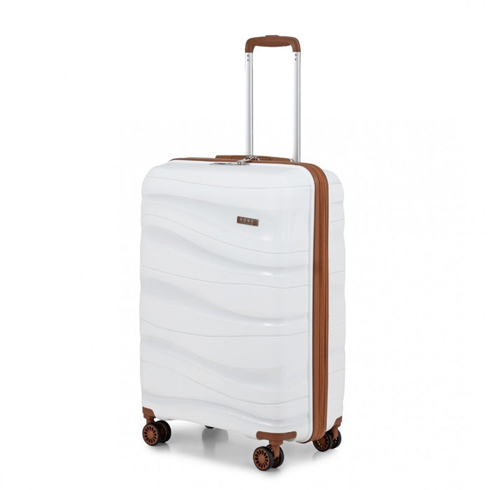 Lightweight Polypropylene Hard Shell Suitcase with TSA Lock – 20-Inch – Cream