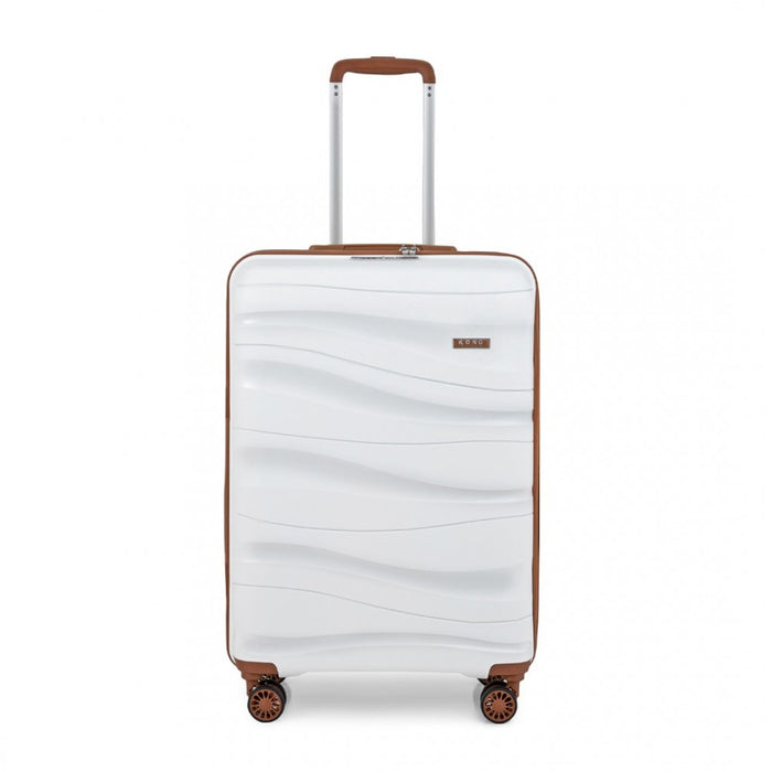 Lightweight Polypropylene Hard Shell Suitcase with TSA Lock – 20-Inch – Cream