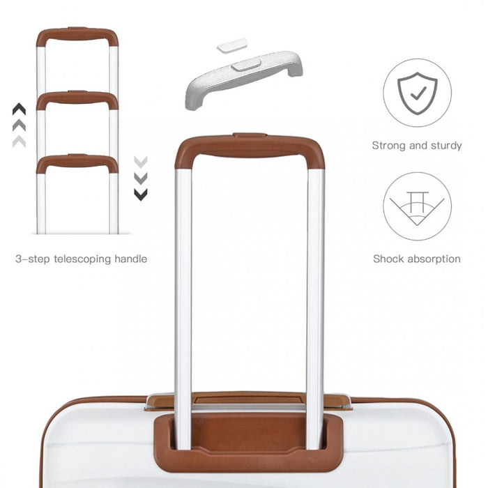 Lightweight Polypropylene Hard Shell Suitcase with TSA Lock – 20-Inch – Cream