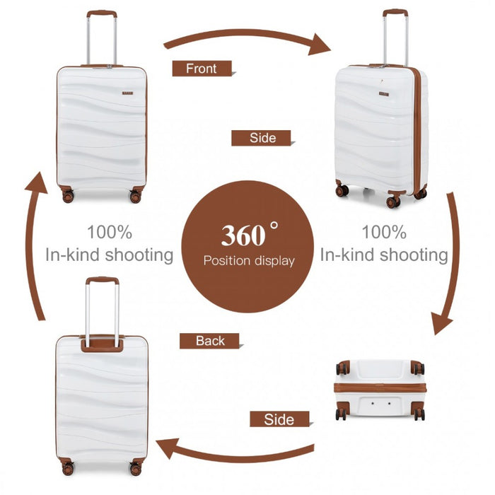 Lightweight Polypropylene Hard Shell Suitcase with TSA Lock – 20-Inch – Cream