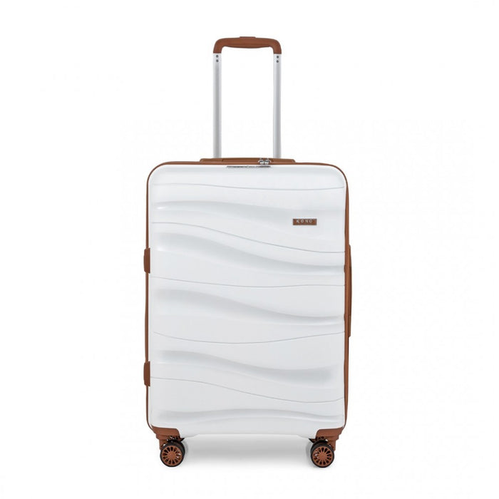 Lightweight Polypropylene Hard Shell Suitcase with TSA Lock – 24-Inch – Cream