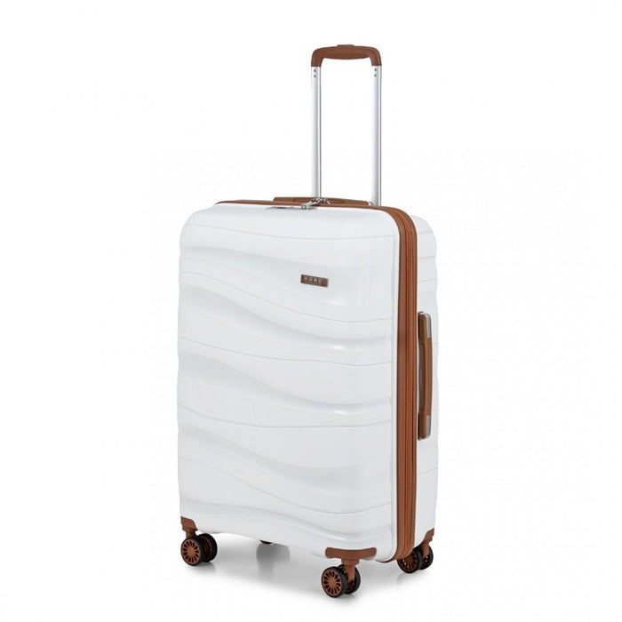 Lightweight Polypropylene Hard Shell Suitcase with TSA Lock – 28-Inch – Cream