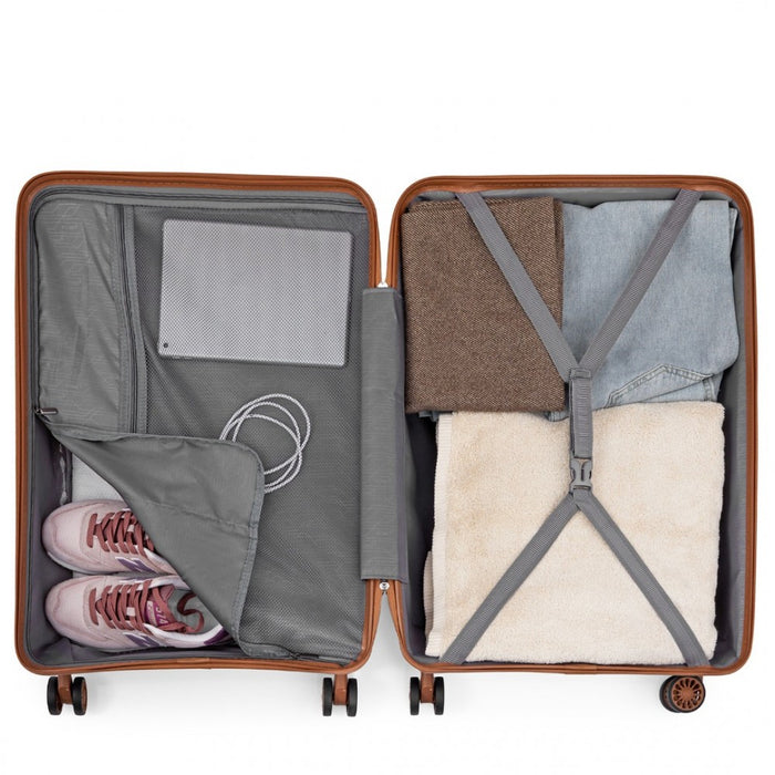 Lightweight Polypropylene Hard Shell Suitcase with TSA Lock – 28-Inch – Cream