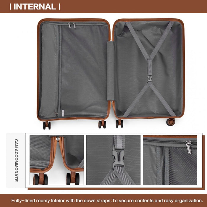 4-Piece Lightweight Polypropylene Hard Shell Suitcase Set with TSA Lock and Vanity Case – Cream