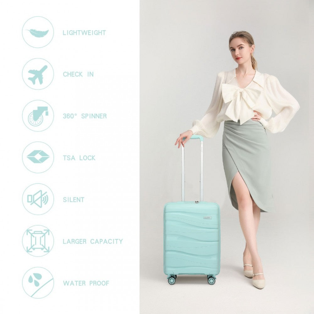 Lightweight Polypropylene Hard Shell Suitcase with TSA Lock – 20-Inch – Mint Green