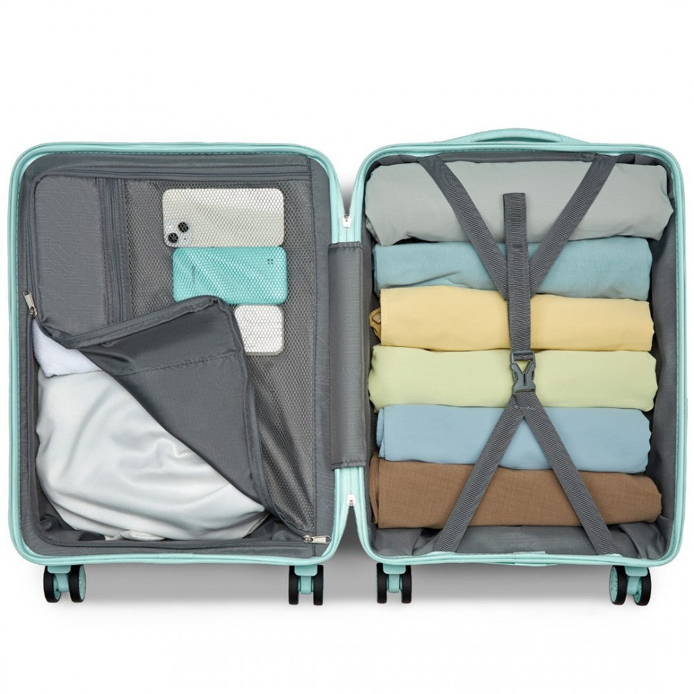 Lightweight Polypropylene Hard Shell Suitcase with TSA Lock – 20-Inch – Mint Green