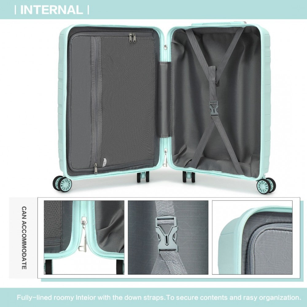 Lightweight Polypropylene Hard Shell Suitcase with TSA Lock – 20-Inch – Mint Green