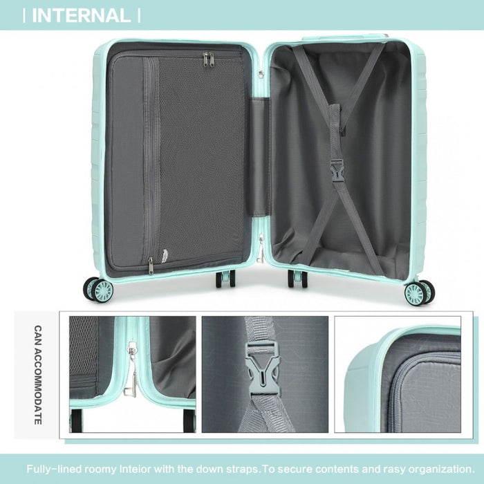 Lightweight Polypropylene Hard Shell Suitcase with TSA Lock – 20-Inch – Mint Green