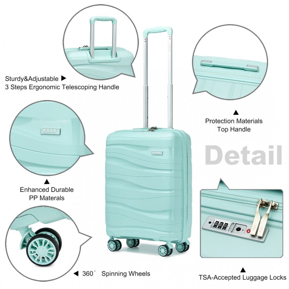 Lightweight Polypropylene Hard Shell Suitcase with TSA Lock – 20-Inch – Mint Green