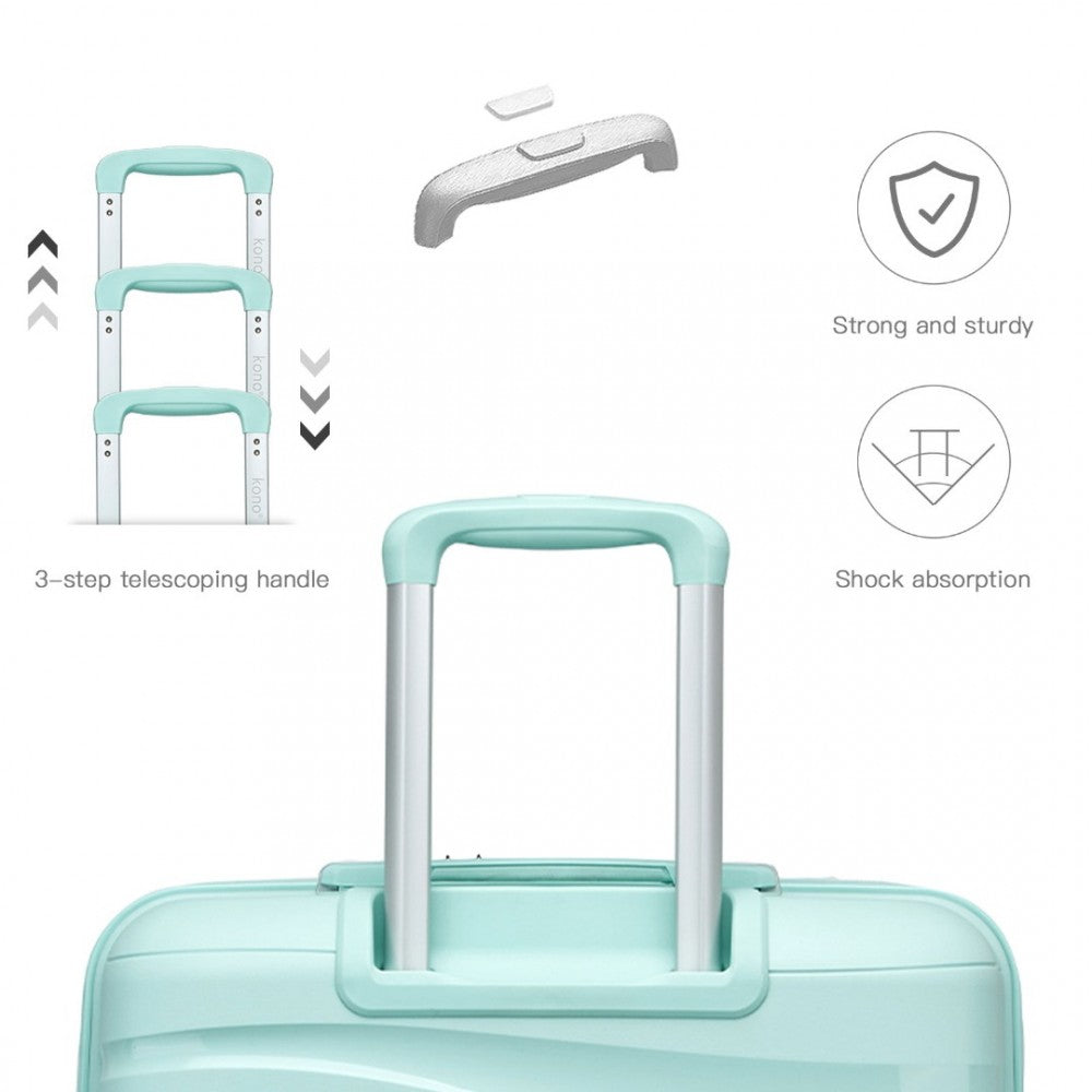 Lightweight Polypropylene Hard Shell Suitcase with TSA Lock – 20-Inch – Mint Green