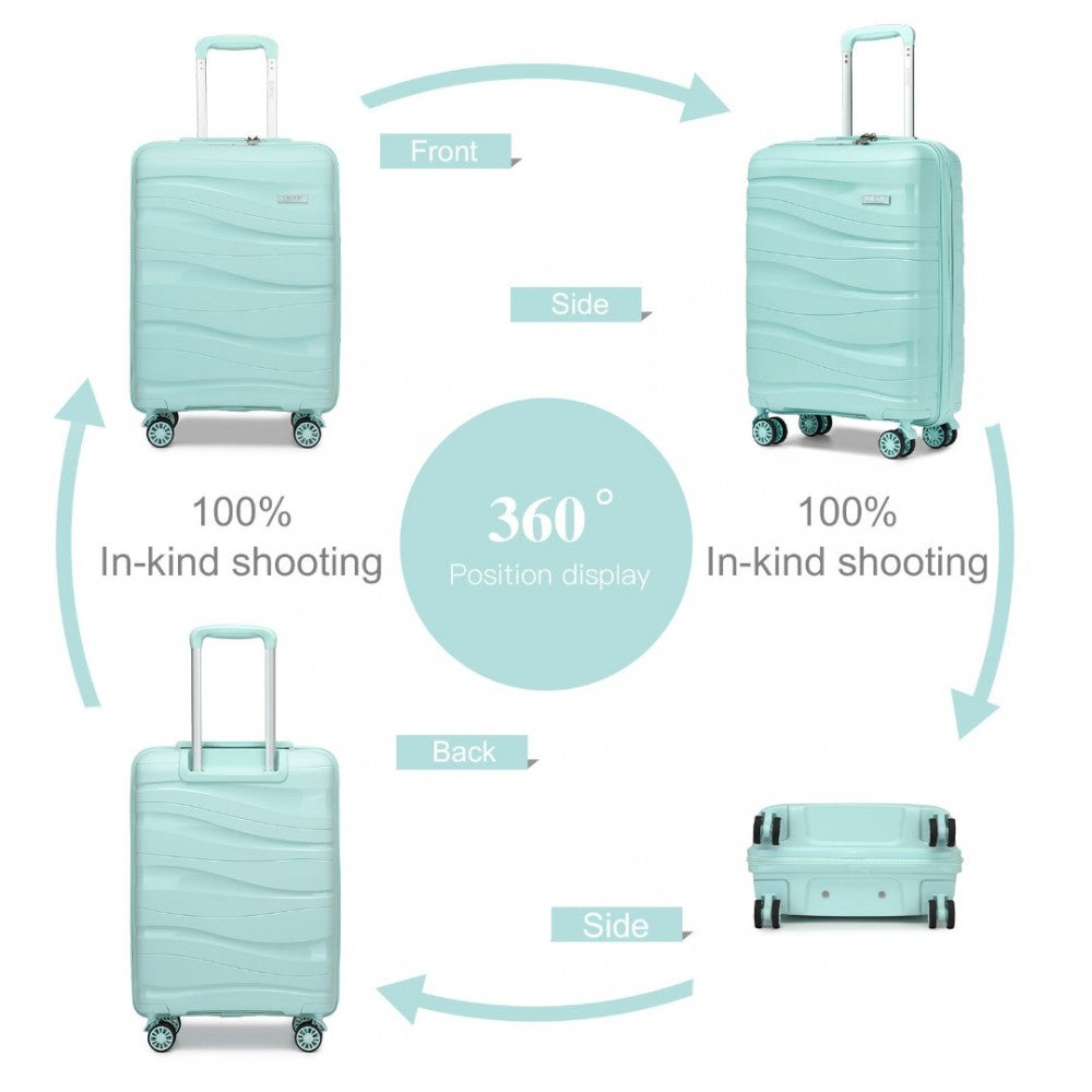 Lightweight Polypropylene Hard Shell Suitcase with TSA Lock – 20-Inch – Mint Green