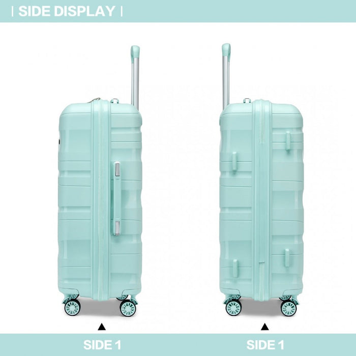 Lightweight Polypropylene Hard Shell Suitcase with TSA Lock – 24-Inch – Mint Green