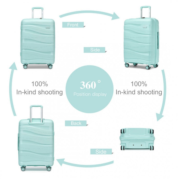 Lightweight Polypropylene Hard Shell Suitcase with TSA Lock – 24-Inch – Mint Green