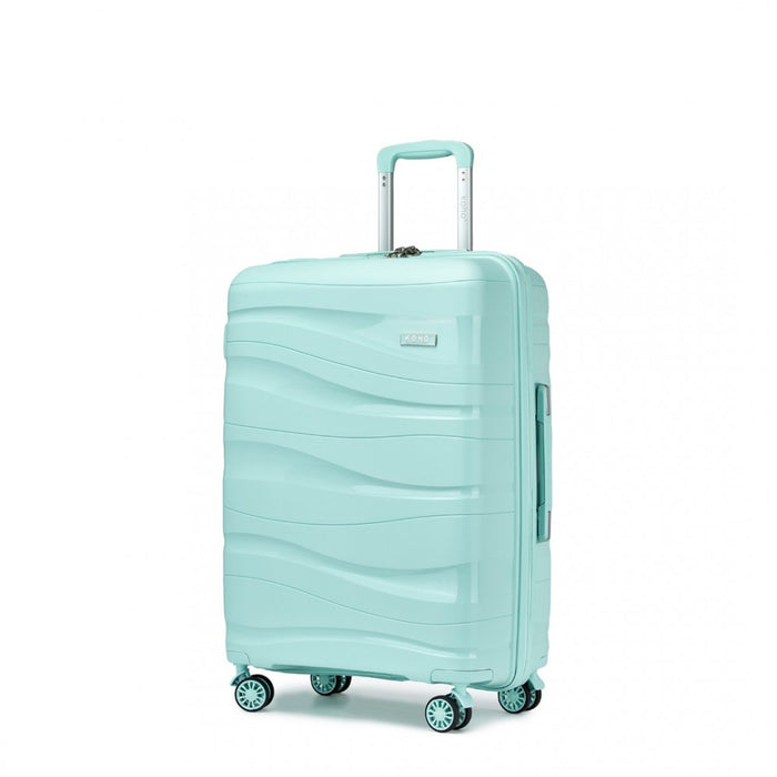 3-Piece Lightweight Polypropylene Hard Shell Suitcase Set with TSA Lock – Mint Green