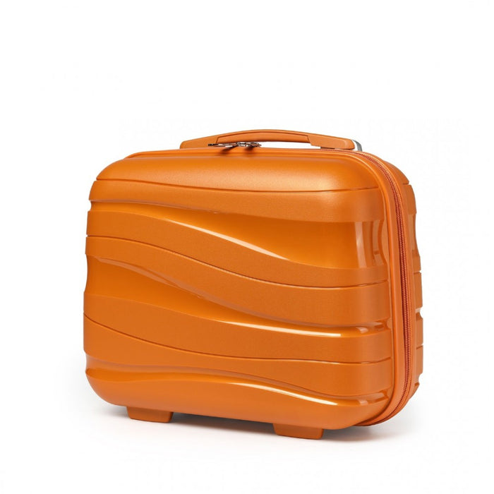 Lightweight Polypropylene Hard Shell Vanity Case – 14-Inch – Orange