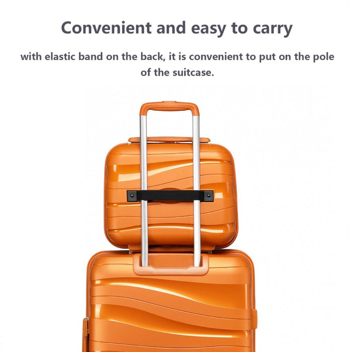 Lightweight Polypropylene Hard Shell Vanity Case – 14-Inch – Orange