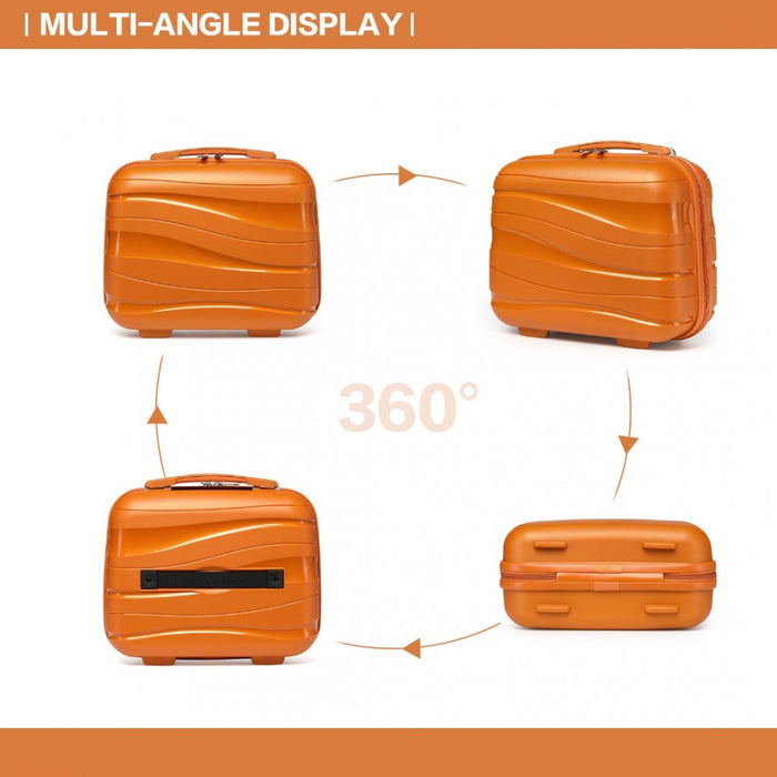 Lightweight Polypropylene Hard Shell Vanity Case – 14-Inch – Orange