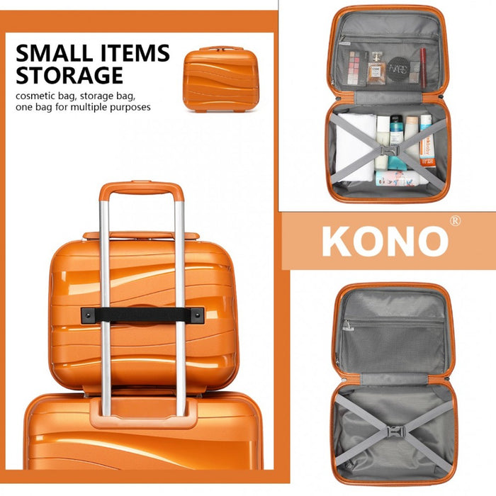 Lightweight Polypropylene Hard Shell Vanity Case – 14-Inch – Orange