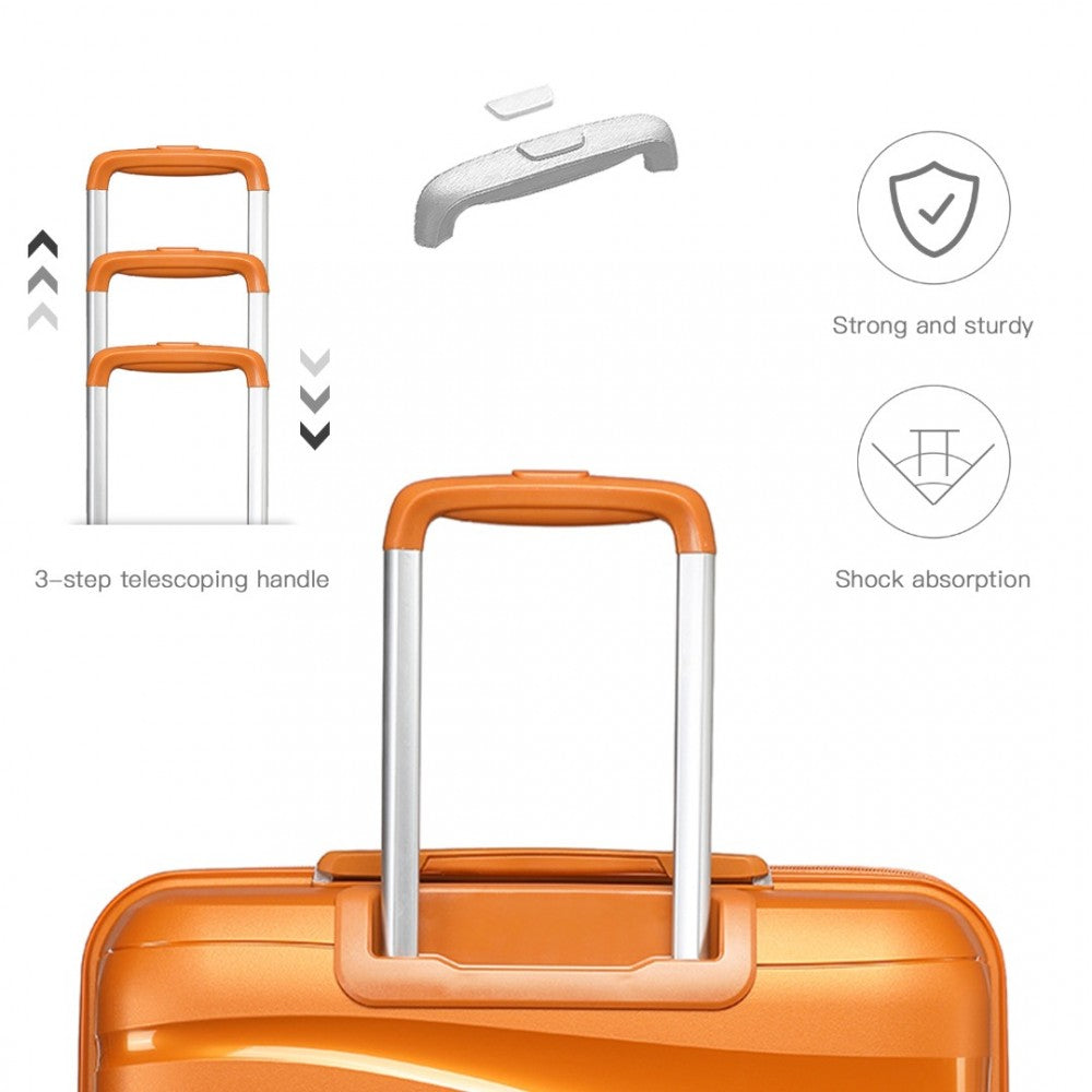 Lightweight Polypropylene Hard Shell Suitcase with TSA Lock – 20-Inch – Orange