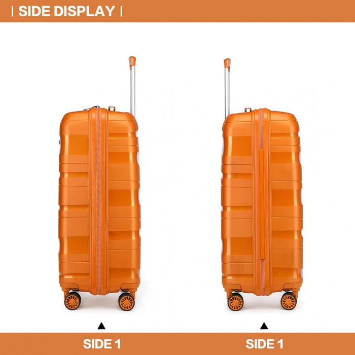Lightweight Polypropylene Hard Shell Suitcase with TSA Lock – 20-Inch – Orange