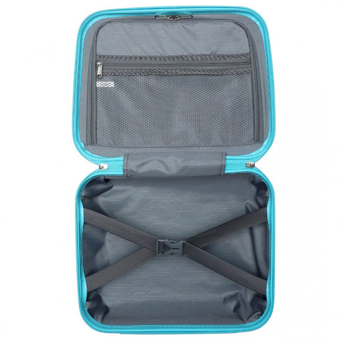 Lightweight Polypropylene Hard Shell Vanity Case – 14-Inch – Blue