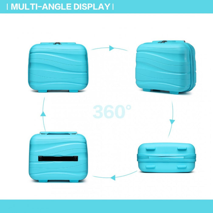 Lightweight Polypropylene Hard Shell Vanity Case – 14-Inch – Blue