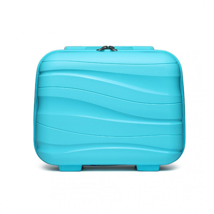 Lightweight Polypropylene Hard Shell Vanity Case – 14-Inch – Blue