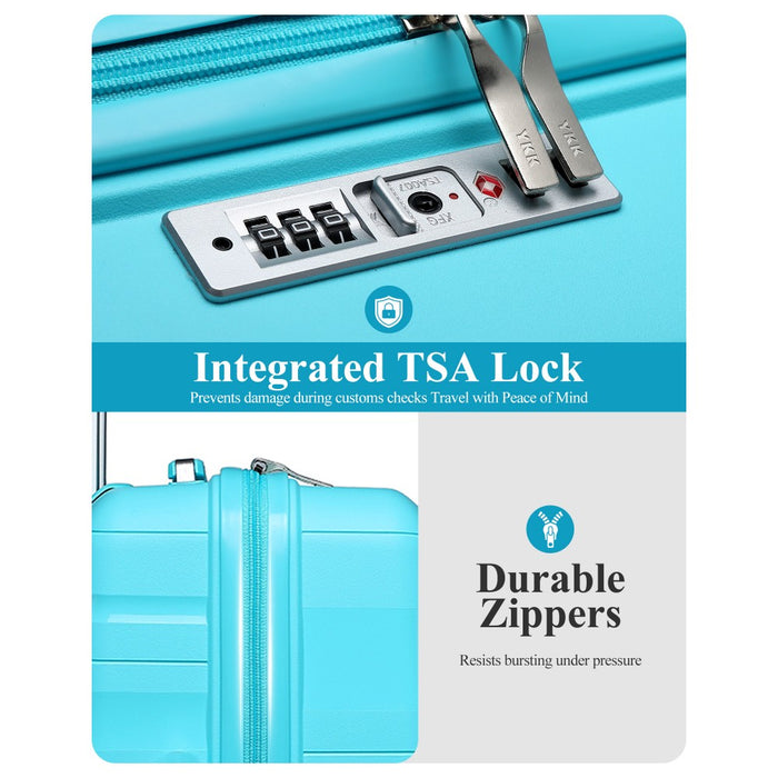 Lightweight Polypropylene Hard Shell Suitcase with TSA Lock – 24-Inch – Blue