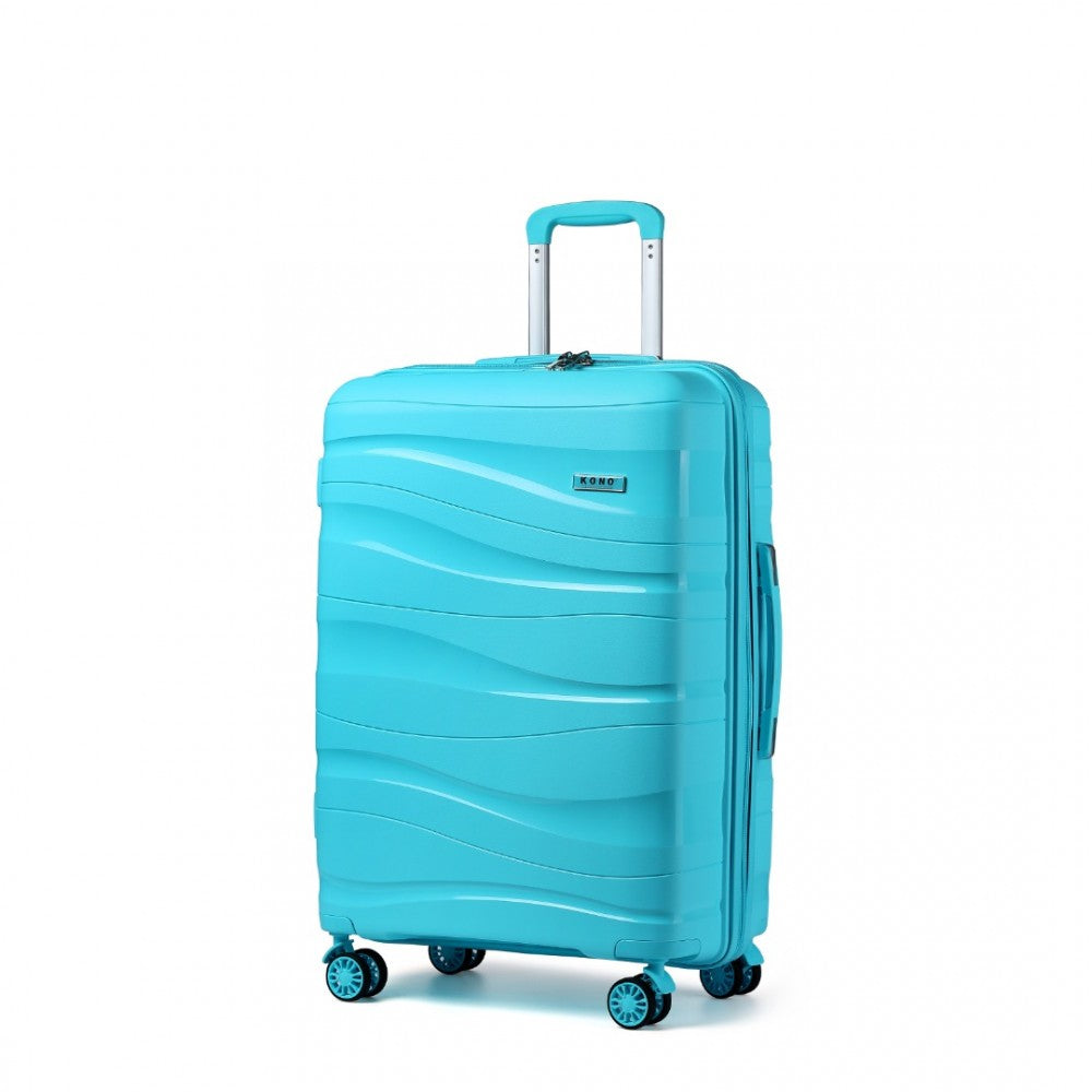 Lightweight Polypropylene Hard Shell Suitcase with TSA Lock – 24-Inch – Blue