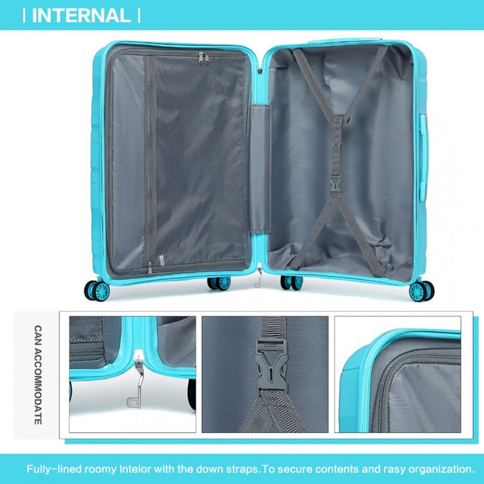 Lightweight Polypropylene Hard Shell Suitcase with TSA Lock – 24-Inch – Blue