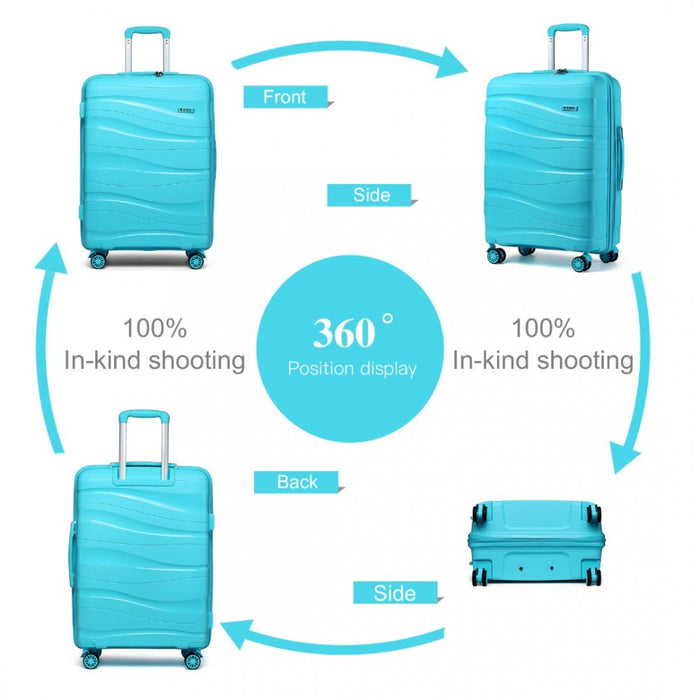 Lightweight Polypropylene Hard Shell Suitcase with TSA Lock – 24-Inch – Blue