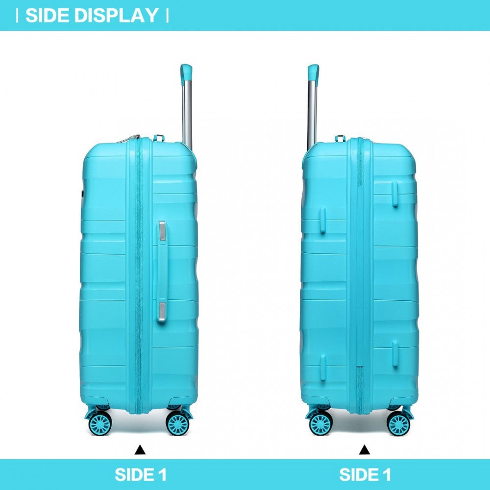 Lightweight Polypropylene Hard Shell Suitcase with TSA Lock – 24-Inch – Blue