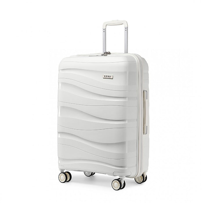 Lightweight Polypropylene Hard Shell Suitcase with TSA Lock – 28-Inch – Cream White