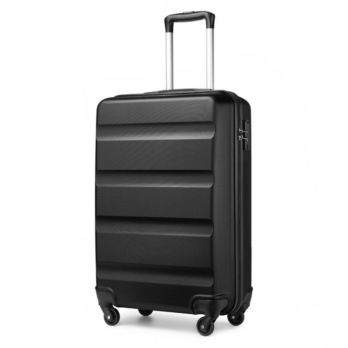 Carry-On Cabin Suitcase – 19-Inch – Streamlined Lightweight ABS Hard Shell with Secure TSA Lock – Black