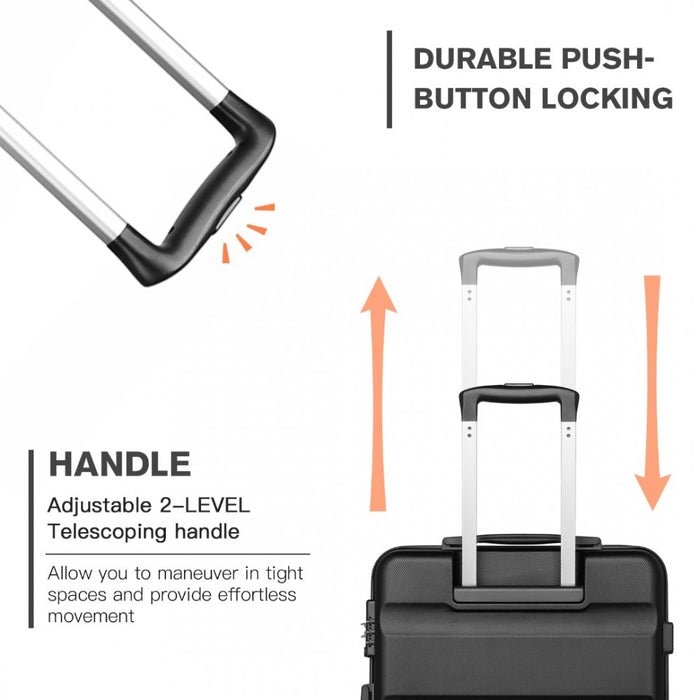 Check-In Luggage – 28-Inch – Streamlined ABS Hard Shell Suitcase with Secure TSA Lock – Black